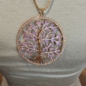 CRYSTAL TREE OF LIFE STATEMENT NECKLACE